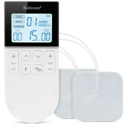 Rubicson TENS/EMS-muskelstimulator med 4 elektrodeplader.