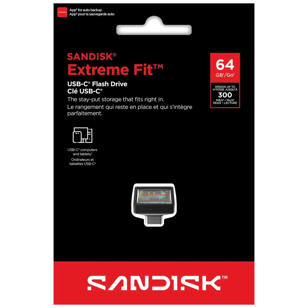 Sandisk Extreme Fit - USB-C-hukommelse - 64 GB