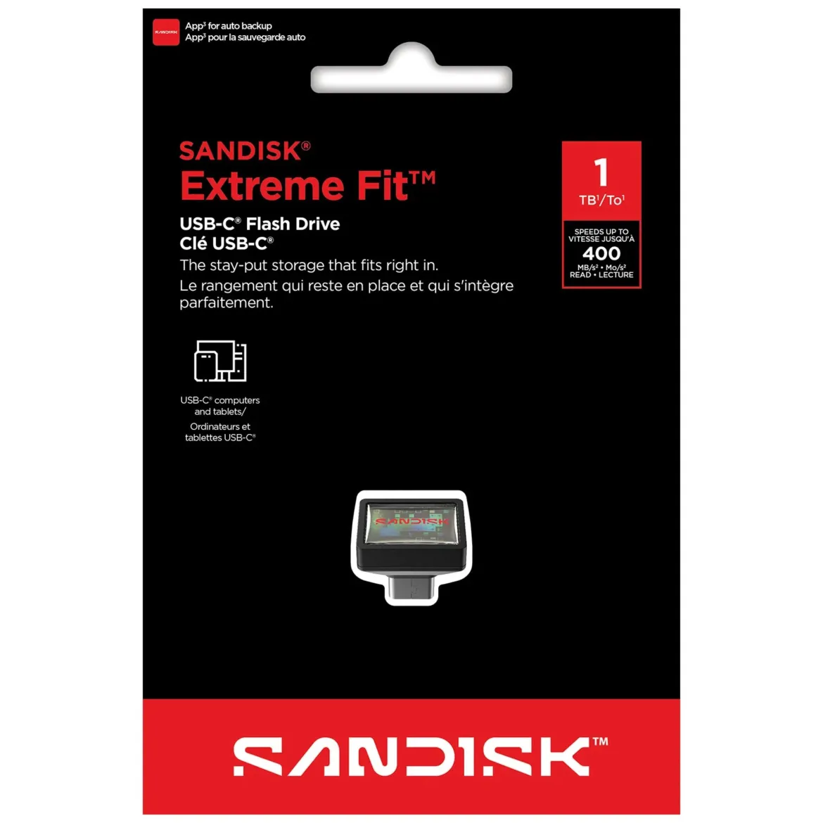 Sandisk Extreme Fit - USB-C-hukommelse - 1 TB
