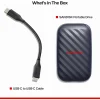 SanDisk Portable SSD 1 TB, USB-C, op til 600 MB/s