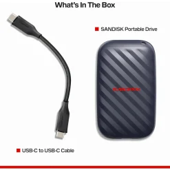 SanDisk Portable SSD 1 TB, USB-C, op til 600 MB/s