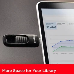 Sandisk Ultra Slide USB-nøgle med USB-C - 256 GB