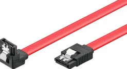 SATA 6 Gb/s-kabel med lås, vinklet/ret - 0,5 m