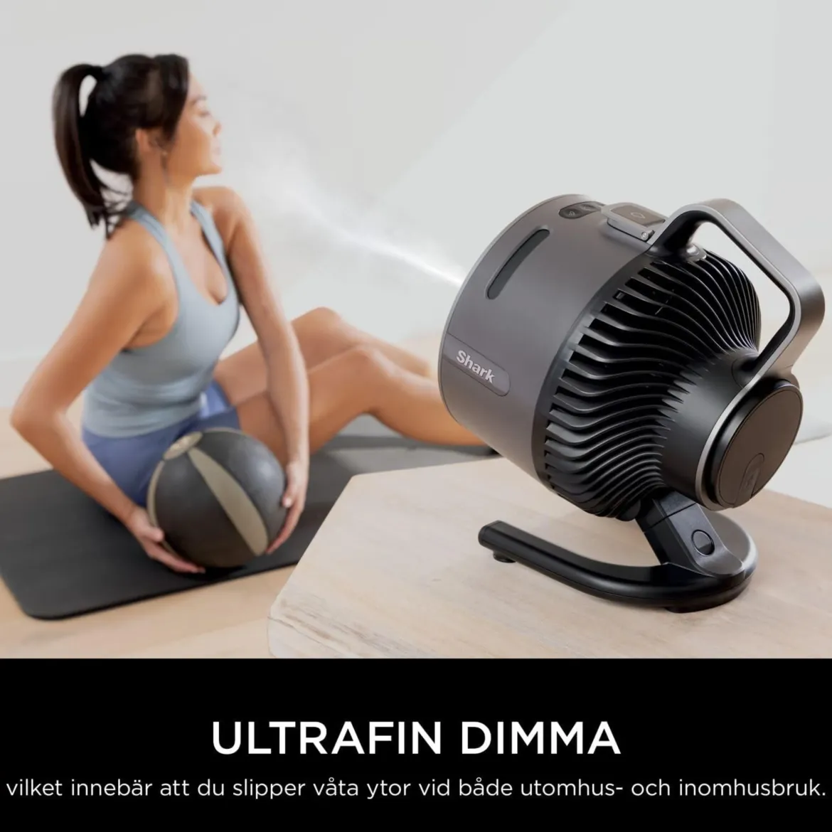 Shark FlexBreeze HydroGo tågeventilator, Antracitgrå