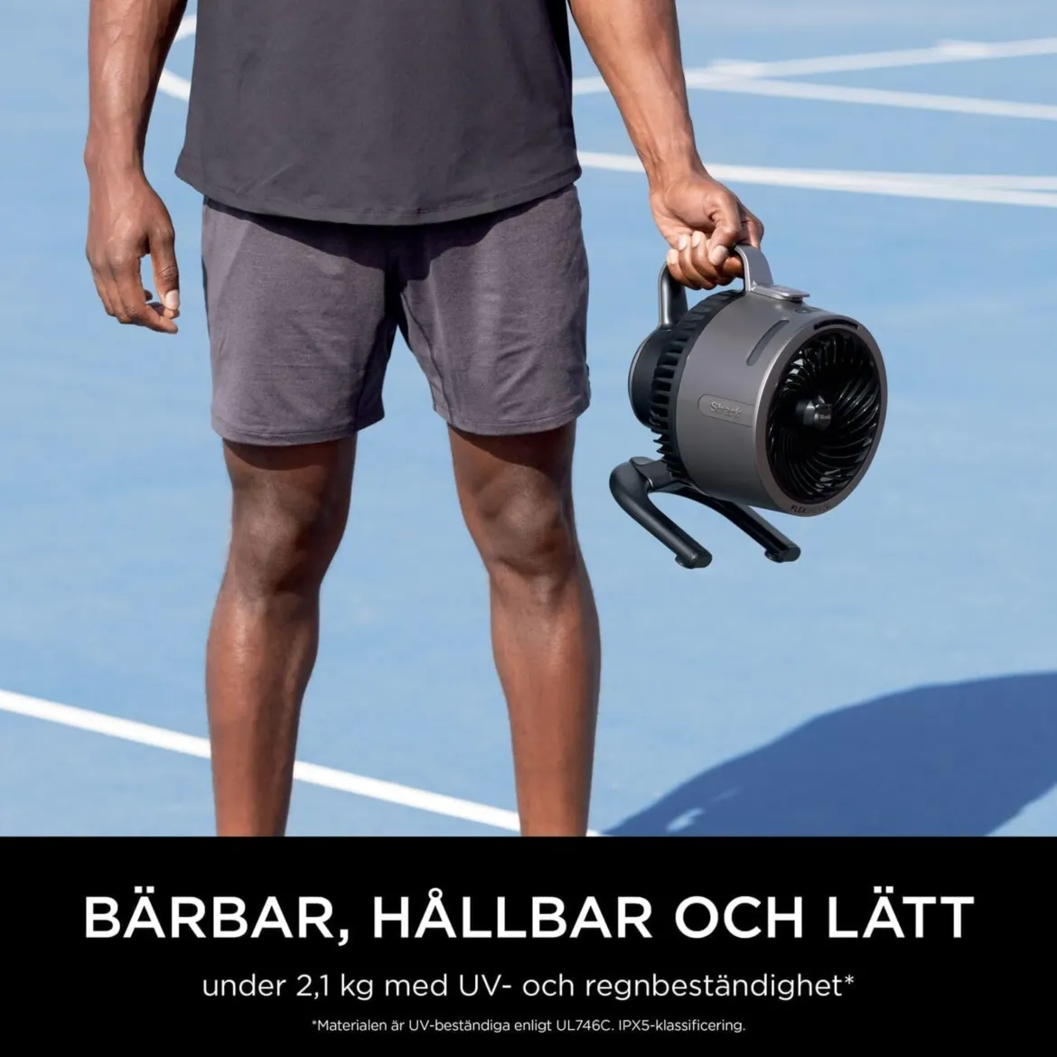 Shark FlexBreeze HydroGo tågeventilator, Antracitgrå