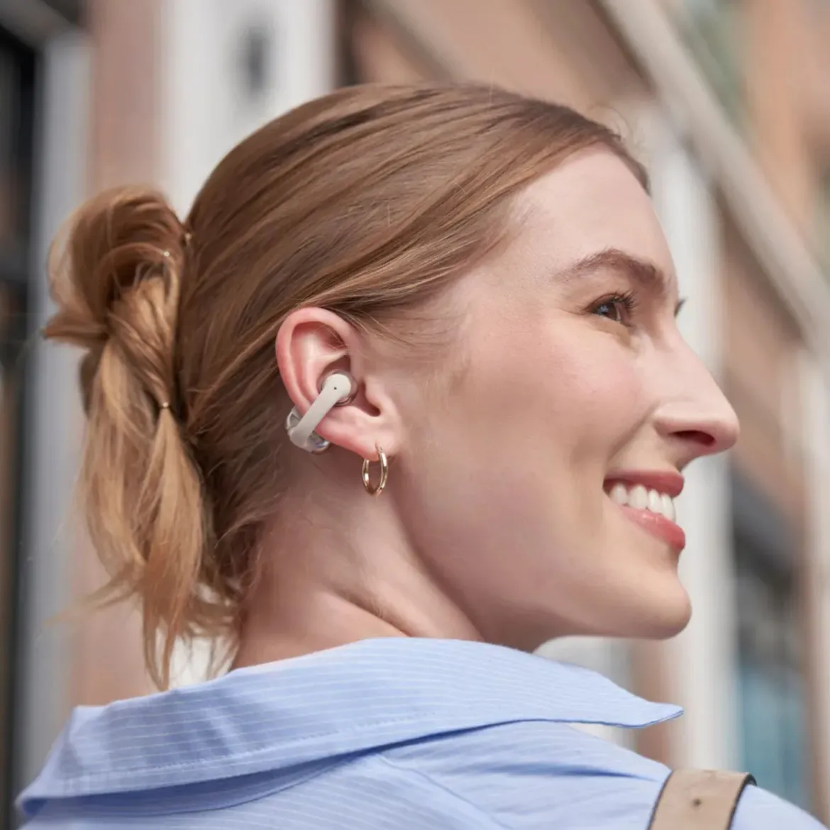 Shokz OpenDots One - Trådløse åbne clip-on-hovedtelefoner - Grå