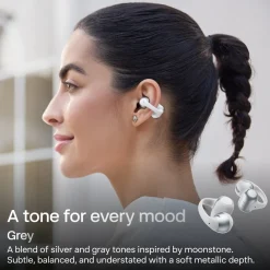 Shokz OpenDots 2 open-ear clip-on-høretelefoner, Grå