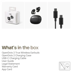 Shokz OpenDots 2 open-ear clip-on-høretelefoner, Sort