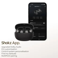Shokz OpenDots 2 open-ear clip-on-høretelefoner, Sort