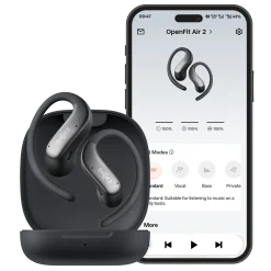 Shokz OpenFit Air 2 open-ear-høretelefoner, Sort
