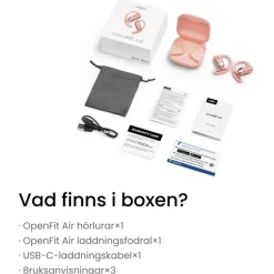 Shokz OpenFit Air Trådløse hovedtelefoner - Lyserød