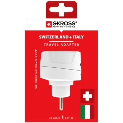 Skross Jordet rejseadapter til Schweiz, Italien og Brasilien.