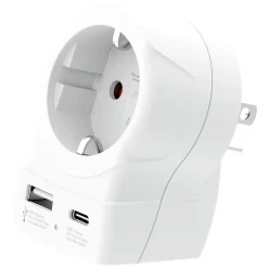 Skross Rejseadapter Europa til USA USB AC20PD
