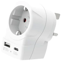 Skross Rejseadapter Europa til UK USB AC20PD