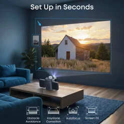 Soundcore Nebula P1i smart bærbar projektor med vendbare højttalere - Sort