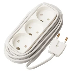 Stikdåse T11 3R uden jord - Hvid - 5 m