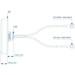 Teltonika 4G-antenne med Mimo 2,5 dBi