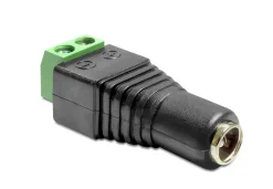 Terminalblok med DC-hunstik 5,5x2,1 mm