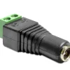 Terminalblok med DC-hunstik 5,5x2,5 mm.
