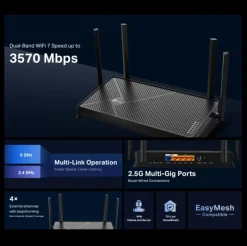 TP-link Archer BE230 trådløs router med Wifi 7 BE3600