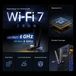 TP-link Archer TBE400E Wi-Fi 7 PCI Express-netværkskort