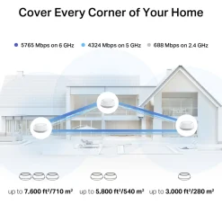 TP-Link Deco BE65-PoE Wifi 7-meshsystem, 3-pak