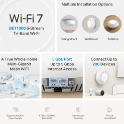 TP-Link Deco BE65-PoE Wifi 7-meshsystem, 3-pak