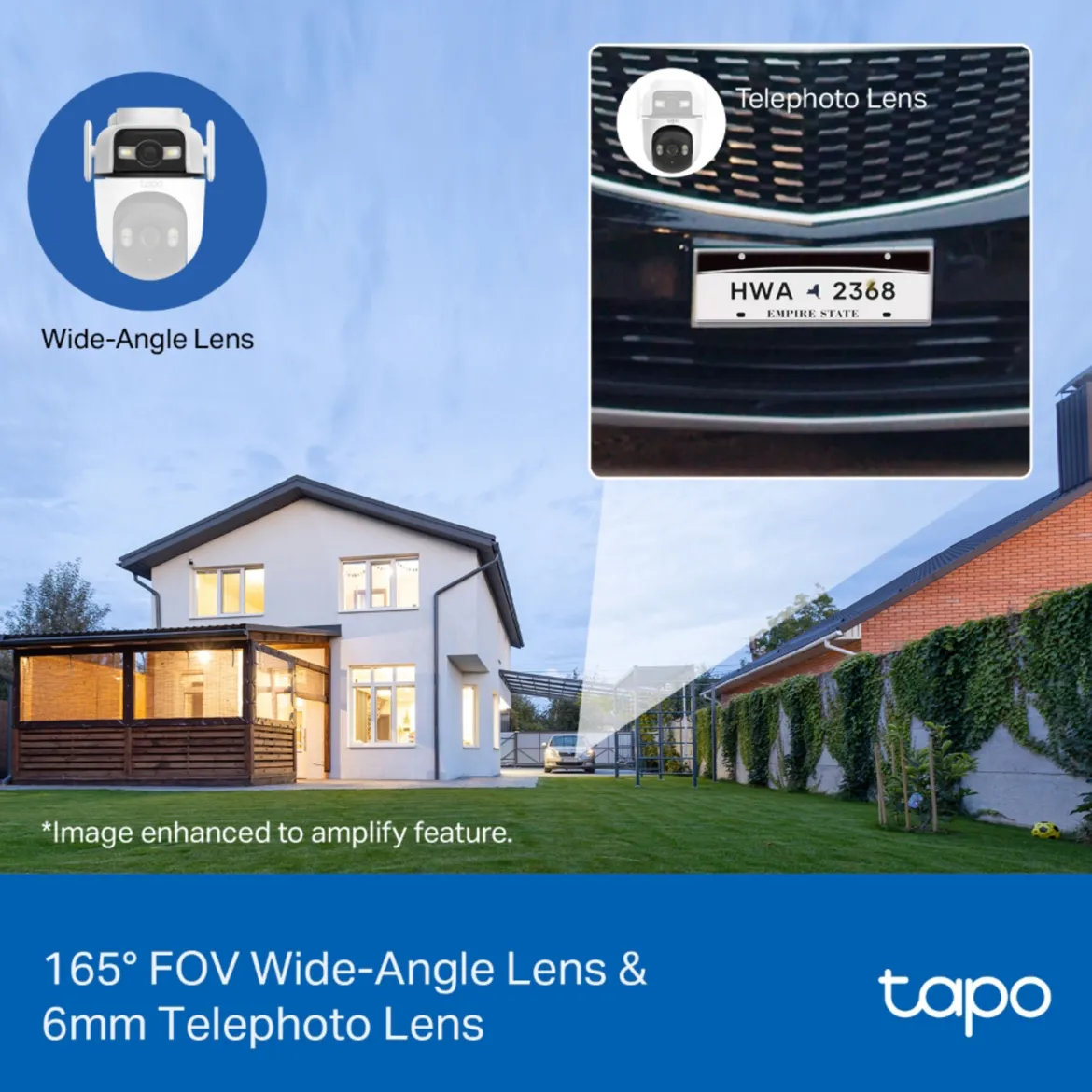 TP-link Tapo C545D Overvågningskamera med dobbelte linser - 2K, IP66, wifi