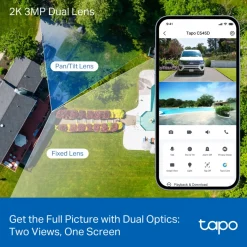 TP-link Tapo C545D Overvågningskamera med dobbelte linser - 2K, IP66, wifi