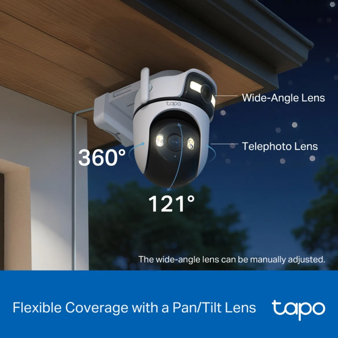 TP-link Tapo C545D Overvågningskamera med dobbelte linser - 2K, IP66, wifi