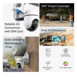 TP-link Tapo C615G Solcelledrevet 4G LTE Pan/Tilt overvågningskamera