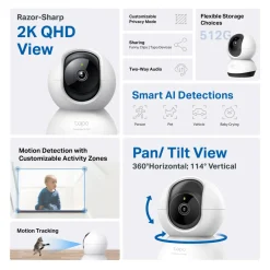 TP-link Tapo C220 Pan/Tilt AI Trådløs overvågningskamera