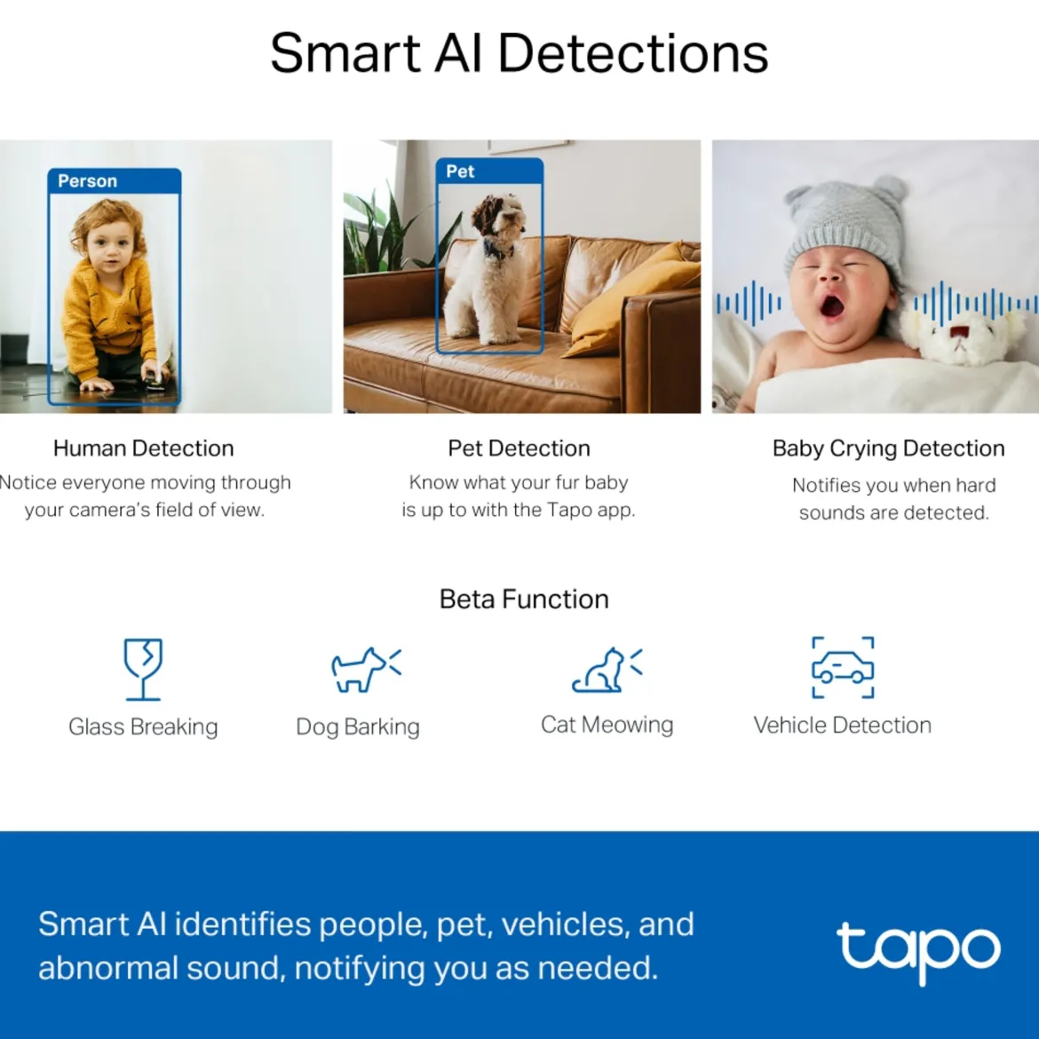 TP-link Tapo C220 Pan/Tilt AI Trådløs overvågningskamera