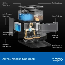 TP-link Tapo RV50 Pro Omni - Robotstøvsuger med basestation