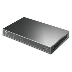 TP-link TL-SG2008P Administrerbar gigabit switch med 8 porte, heraf 4 PoE+ porte.