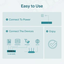 TP-link TL-SG105PE Administrerbar gigabit switch med 5 porte PoE+
