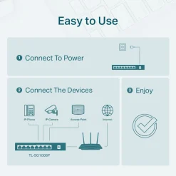 TP-link TL-SG1008P PoE+-gigabitswitch 8 porte