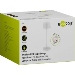 Trådløs LED-bordlampe 25 cm, Hvid