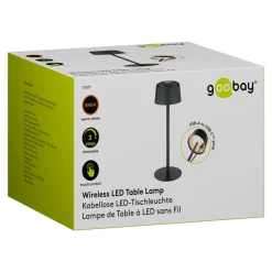 Trådløs LED-bordlampe 25 cm, Sort