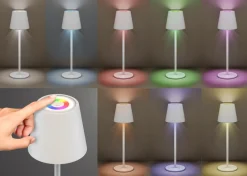 Trådløs LED-bordlampe – RGBW – hvid