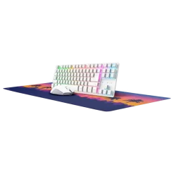 Trust GXT 882 trådløst gamingsæt med tastatur, mus og musemåtte, Hvid