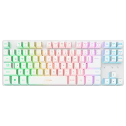Trust GXT 882 trådløst gamingsæt med tastatur, mus og musemåtte, Hvid