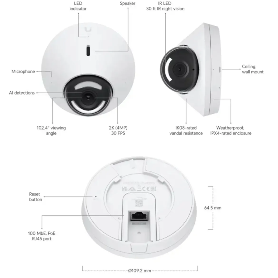 Ubiquiti G5 Dome - PoE-overvågningskamera