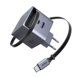 Ugreen Nexode 45W GaN-oplader med udtrækkeligt USB-C-kabel