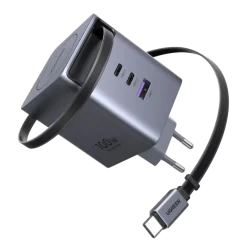 Ugreen Nexode 100W GaN-oplader med udtrækkeligt USB-C-kabel