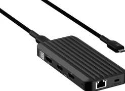 Unisynk 10-ports USB-C-hub med 140 W pass-through - Sort