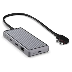 Unisynk 10-ports USB-C-hub til dobbelte skærme til Mac - Grå