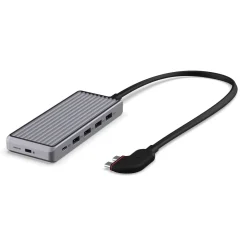 Unisynk 10-ports USB-C-hub til dobbelte skærme til Mac - Grå