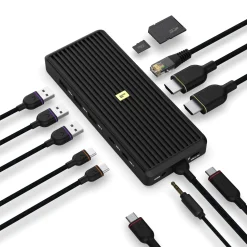 Unisynk USB-C-Hub 12 porte 8K til dobbelt skærme