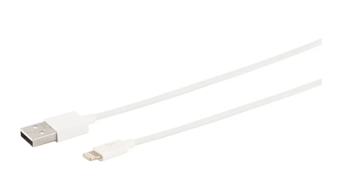 USB-A til Lightning-kabel - Hvid - 1 m